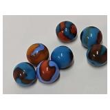 (7) 5/8' Antique Machine Made Marbles