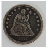 1877 Seated  Liberty Quarter