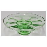 11 3/4' Green Depression Glass Cake Compote