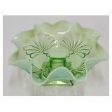Green Opalescent Glass 8 1/4' Bowl