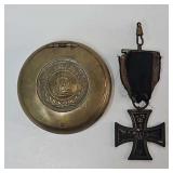 Military - WWI German Iron Cross & Brass Snuff Box