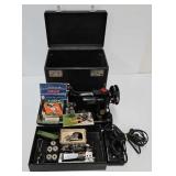 Singer #221 Featherweight Sewing Machine & Access.