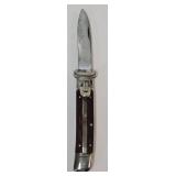 Jigger-Bone Handle Push Button Knife