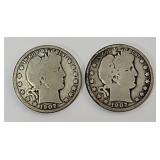1907 & 1907D Barber Silver Half Dollars
