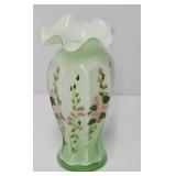 Fenton Opaline Green Cased Glass 7 3/4'  Vase