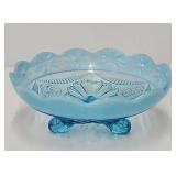 Jefferson Blue Opalescent Ruffles & Rings Bowl
