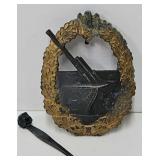 Military- WWII German Naval Artillery Combat Badge