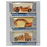 (3) Bachmann B-Line Die Cast Construction Vehicles