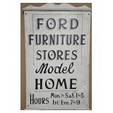Ford Furniture Stores Wooden Sign 42x25"