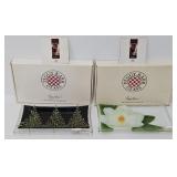 (2) Peggy Karr Fused Art Glass 10" Trays w/OB