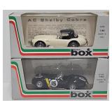 (2) Model Box 1:43 Die Cast AC Shelby Cobras