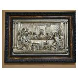 Spanish Metal Relief "Last Supper" Art, Framed