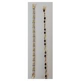 24KT Gold Over Sterling Bracelets w/Diamonds