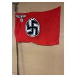 Military - WWII German NSDAP Flag & Pole