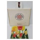 Peggy Karr Fused Art Glass 10" Plate w/OB