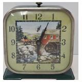 Old Lux Watermill Alarm Clock, Works
