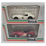 (2) Model Box 1:43 Die Cast AC Shelby Cobras