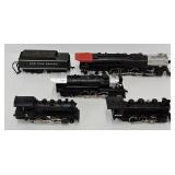 Train - (4) HO Steam Locomotives & Tender