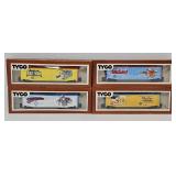 Train - (4) Tyco HO Super Hero Box Cars (MIB