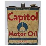 Vintage Capitol 2 Gallon Motor Oil Can