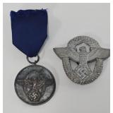 Military - WWII German Police Medal & Cap Device