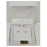 14k Yellow Gold and Diamond Stud Earrings