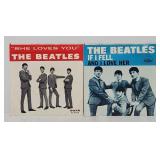 (2) Beatles 45RPM Records w/Picture Sleeves
