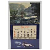 1942 Greyhound 20"x32" Advertising Calendar