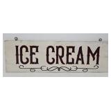 Vintage Ice Cream Double Sided Wooden Sign, 30x9.5