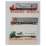 (3) Winross Trucking Co. Promo Tractor Trailers