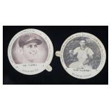 1953 Mel Parnell & Clint Courtney Dixie Cup Lids