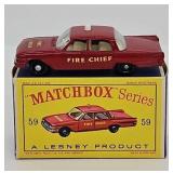 1963 Matchbox #59B-3 Ford Fire Chief Car (MIB)