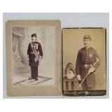 Military - (2) Japanese Officer Cabinet Photos