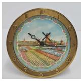 Dutch Landscape Windmill European Clock