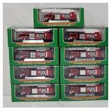 (9) 1999 Hess Mini Fire Trucks (MIB)