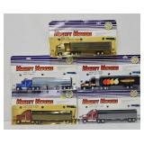 (5) 1987 Ertl 1:64 Die Cast Promo Tractor Trailers