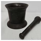 Antique Cast Iron Mortar & Pestle