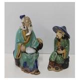 (2) Chinese Export Mud Man Figures