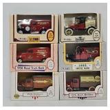 (6) Ertl Budweiser Promo Die Cast Truck Coin Banks