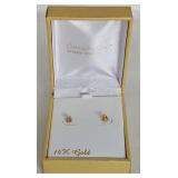 14KT Gold & Diamond Earrings (New in Box)