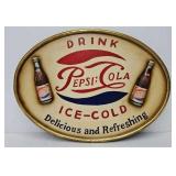 Pepsi-Cola Oval Wooden 3-D Sign (22" x 16")