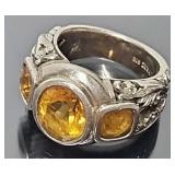 Sterling Silver & Citrine Ring
