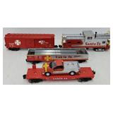(4) O-Gauge Santa Fe Freight Cars