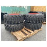 New Set Of (4) 12-16.5 Skid Loader Tires W/ Rims