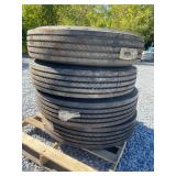 Skid Lot Of (4) 9R22.5 Tires