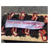 New Skid Lot Of 5/16" Double Chain Slings