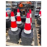 New Skid Lot Of (40) PCS 28" Traffic Cones W/Base