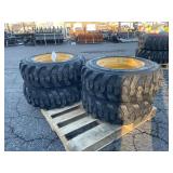 New Set Of (4) 10-16.5 Skid Loader Tires W/ Rims