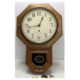 Seth Thomas Oak Cabinet Regulator Wall Clock