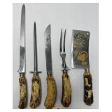 (5) Solingen Germany Carving Pcs - Cleaver, Knives
